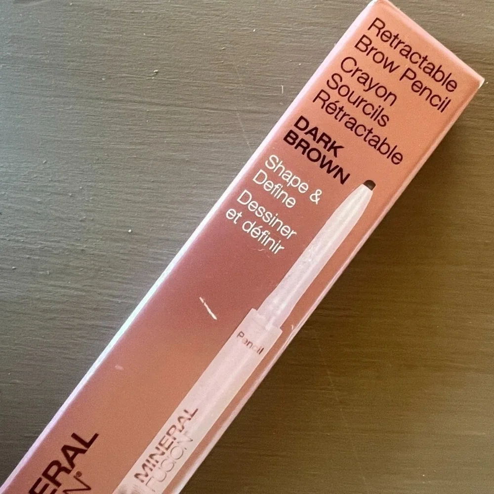 Mineral Fusion Retractable Brow Pencil Dark Brown Dual Ended‎ Authentic New NIB